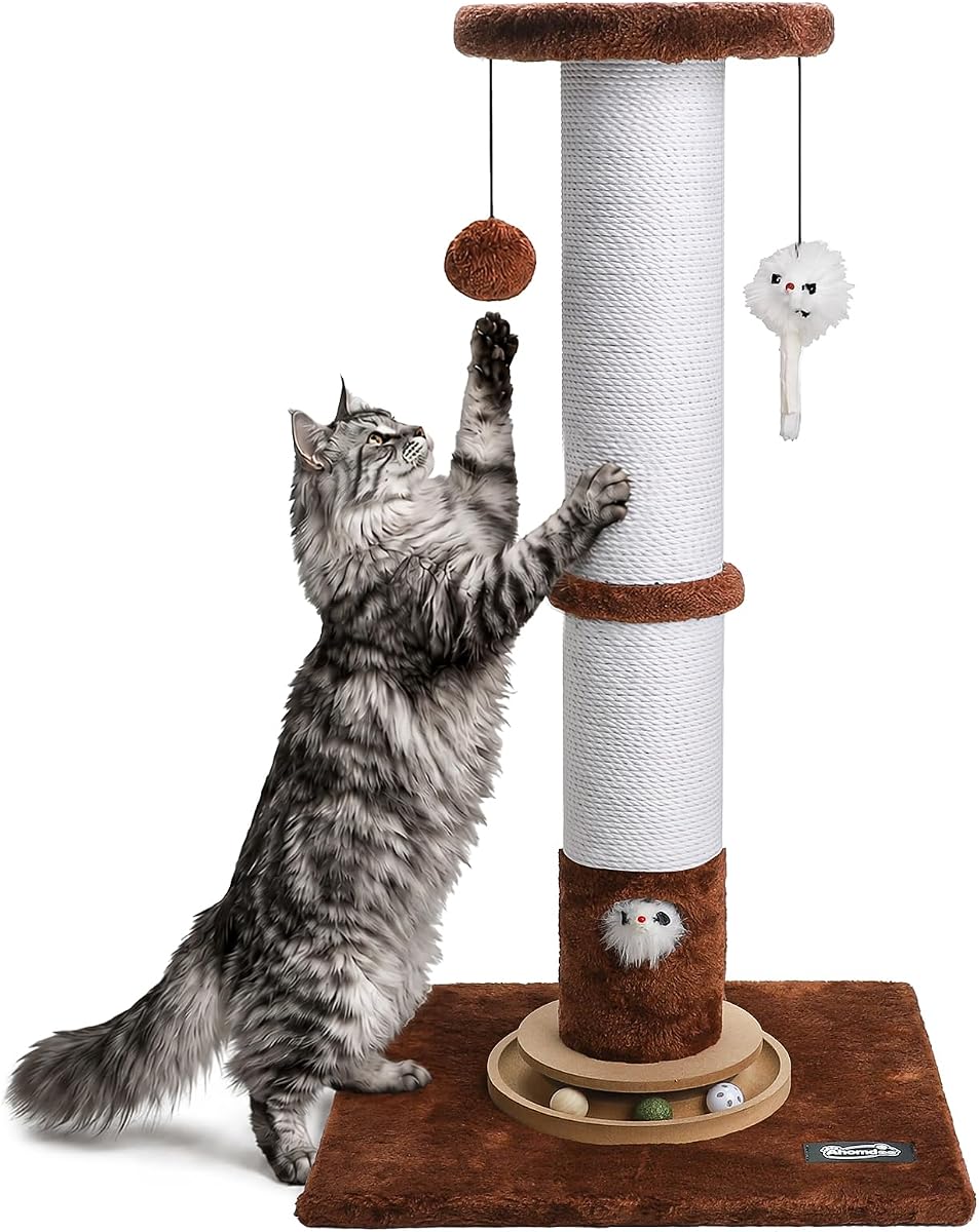 35-Inch Cat Scratching Post brown cat scratching post